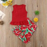 Red Watermelon Shorts Set