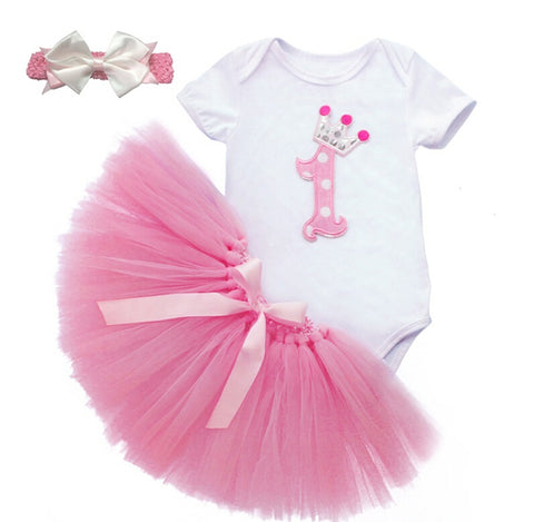 1st Birthday Ensemble in Pink