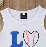 Love Baseball Shorts Set