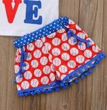 Love Baseball Shorts Set
