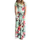 Aqua Floral Maxi Dress