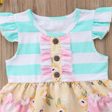 Aqua Stripe Boutique Dress