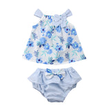 Blue Floral Sunsuit