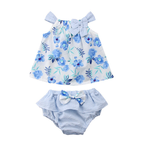 Blue Floral Sunsuit