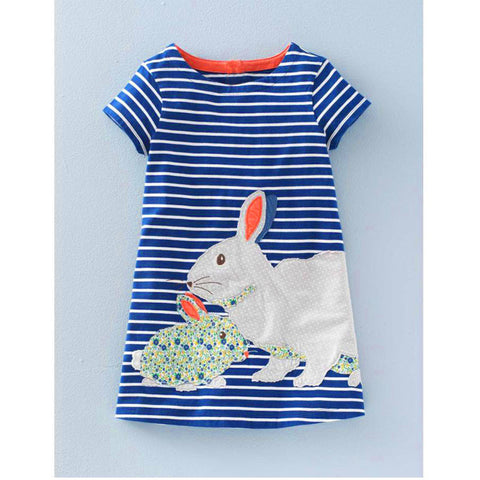 Blue Stripe Bunny Dress