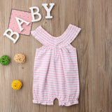 Pink Striped Bunny Romper