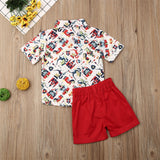 Red Dragon Shorts Set