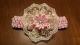 Pink and Lace Vintage Look Hairbow