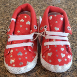 Red Sneakers with Silver Stars & Hearts