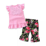 Black Floral & Pink Shorts Set