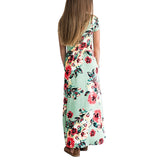 Aqua Floral Maxi Dress