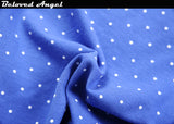 Blue Polka Dot Knit Dress