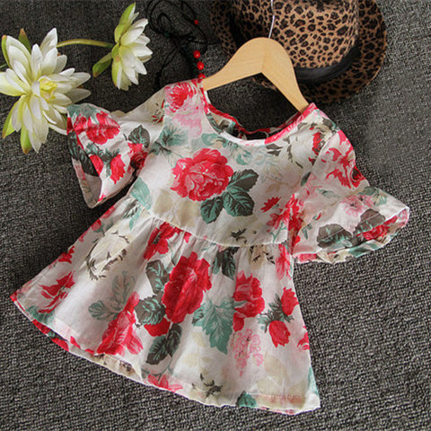 Floral Dress with Bell Sleeves