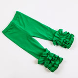 Solid Color Ruffled Pants
