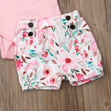 Pink Floral Shorts Set