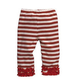 Red Stripe Pants with Red Ruffles