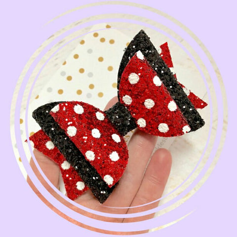 Red Dot Sparkly Hair Bow