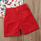Red Dragon Shorts Set